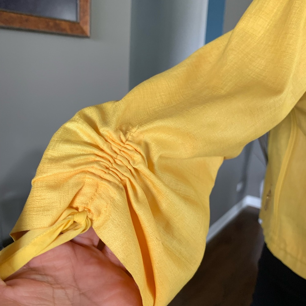 Cache Yellow Lightweight Full Zip Blazer Size Xs - image 6